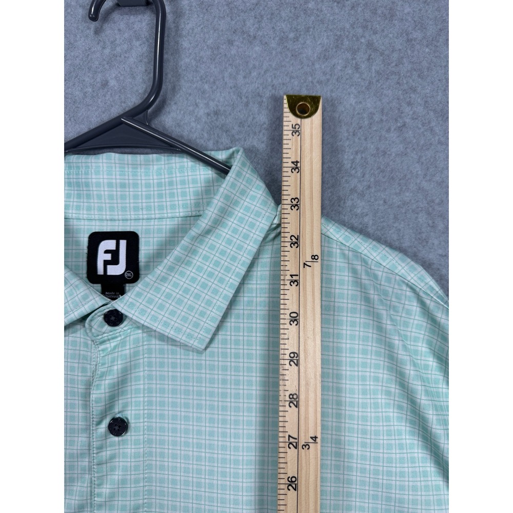 FootJoy Mens XXL Green Grid Short‎ Sleeve Golf Polo Shirt Kapalua Logo FJ XXL - Picture 5 of 10